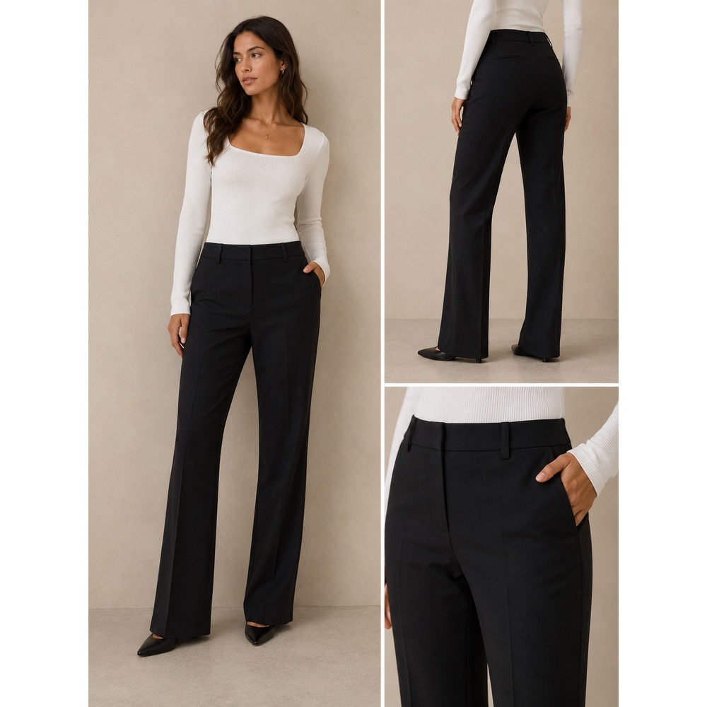 Oobe Womens Black Straight Leg Dress Pants Trousers Size 8/31 Professional Work